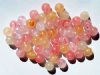 25 8mm Round Lemonade Marble Glass Bead Mix